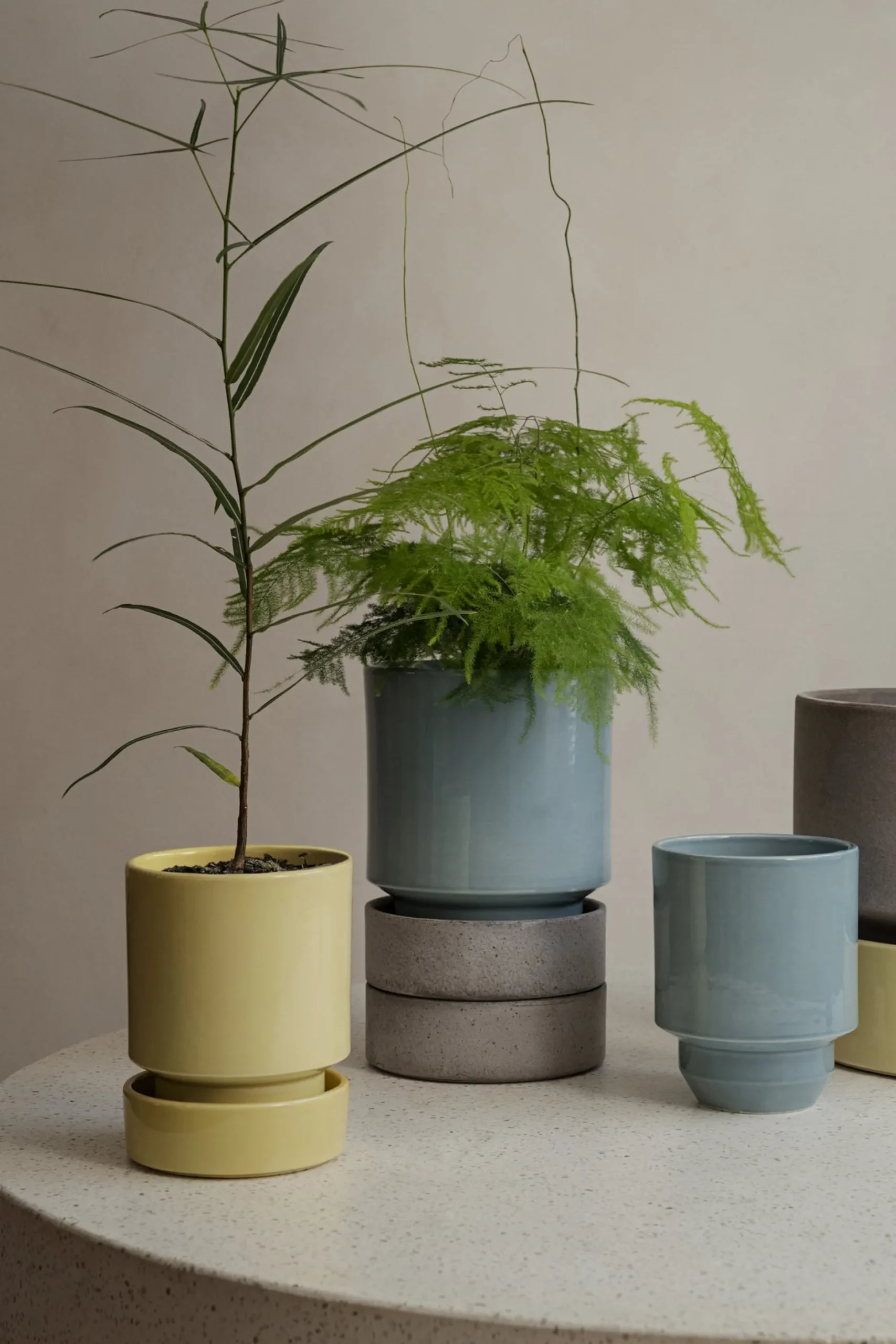 Hoff krukke, glaseret, Pale Yellow