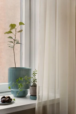 Hoff underskål, glaseret Misty Blue