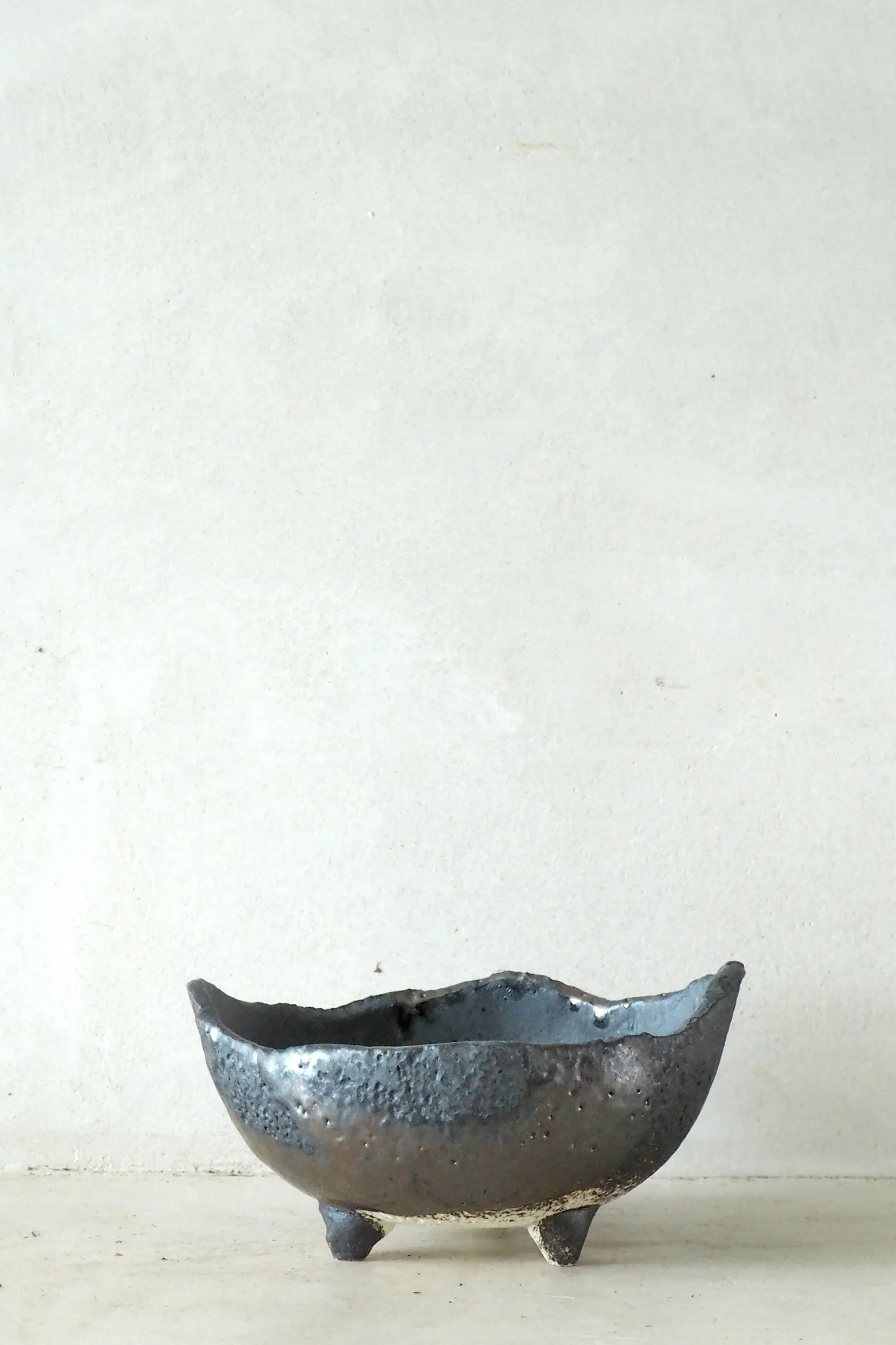 Japansk bonsai krukke, håndlavet, sort